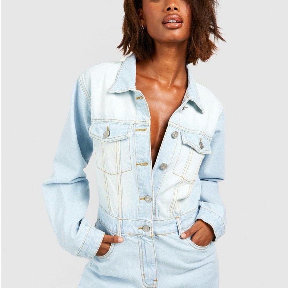 Light Blue Denim Women's Jumpsuit